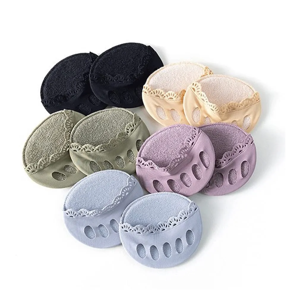 5 Pairs Honeycomb Forefoot PadsFeet Sweat Pads Soft Ball of FootCushionPads Lace Invisible Forefoot PadFabric Foot CushionsSoft Ball of FootCushionPads5 Colors