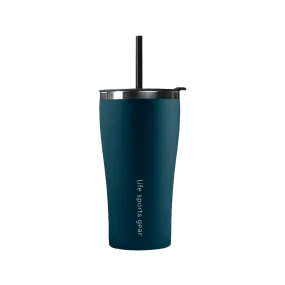 Insulated Stainless Steel Tumbler With Straw - 530ml
