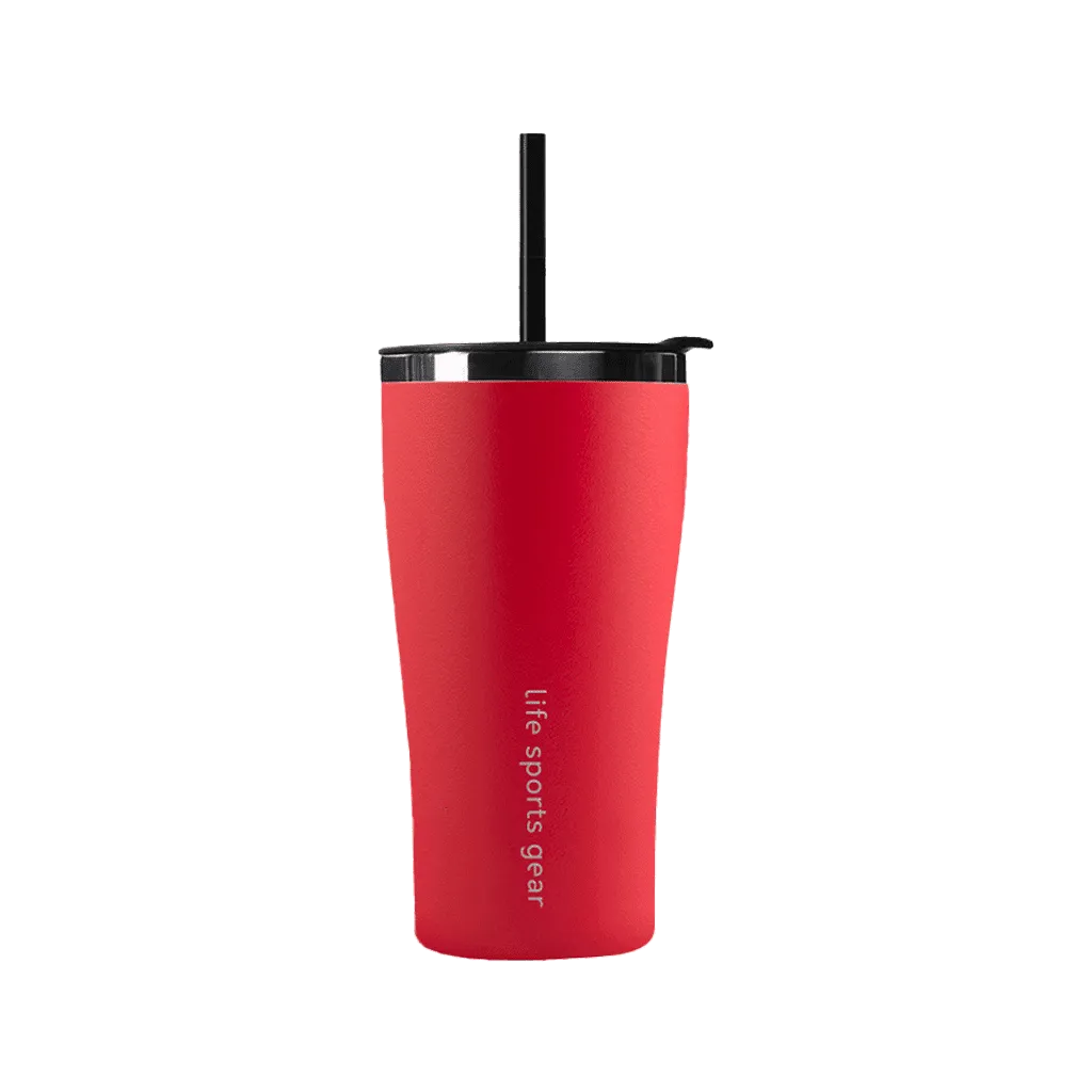 Insulated Stainless Steel Tumbler With Straw - 530ml
